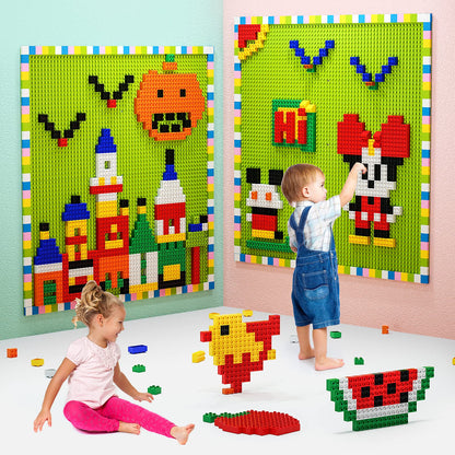 burgkidz Educational Toy Classic Big Size Bricks Building Blocks, Large Compatible Animal Building Bricks with Reusable Storage Bucket Gift for Boy Girl Ages 3+