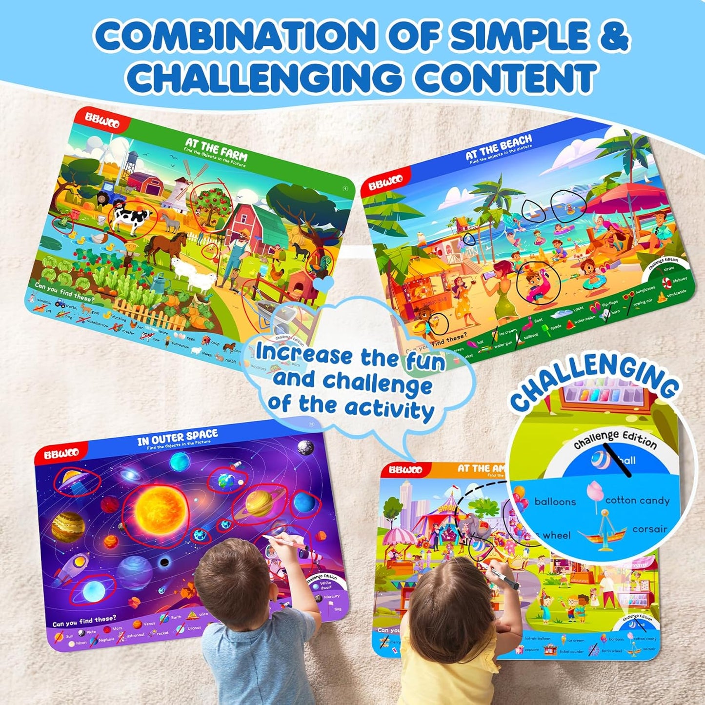 Search and Find Activity Books for Kids Ages 3-5, Toddler Travel Games Toys for Car Airplane, Road Trip Activities for Kids Games 4-8, Preschool Learning Activities, Educational Seek Birthday Gifts