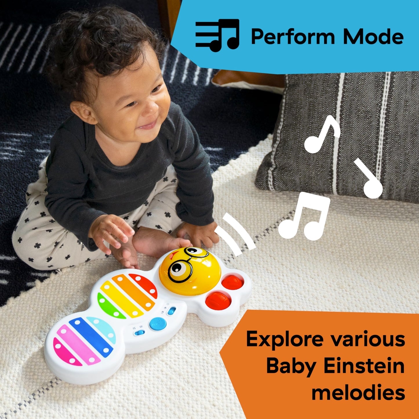 Baby Einstein and Hape Magic Touch Wooden Toy Piano, Montessori Musical Learning Toy for Babies and Toddlers 6mo+