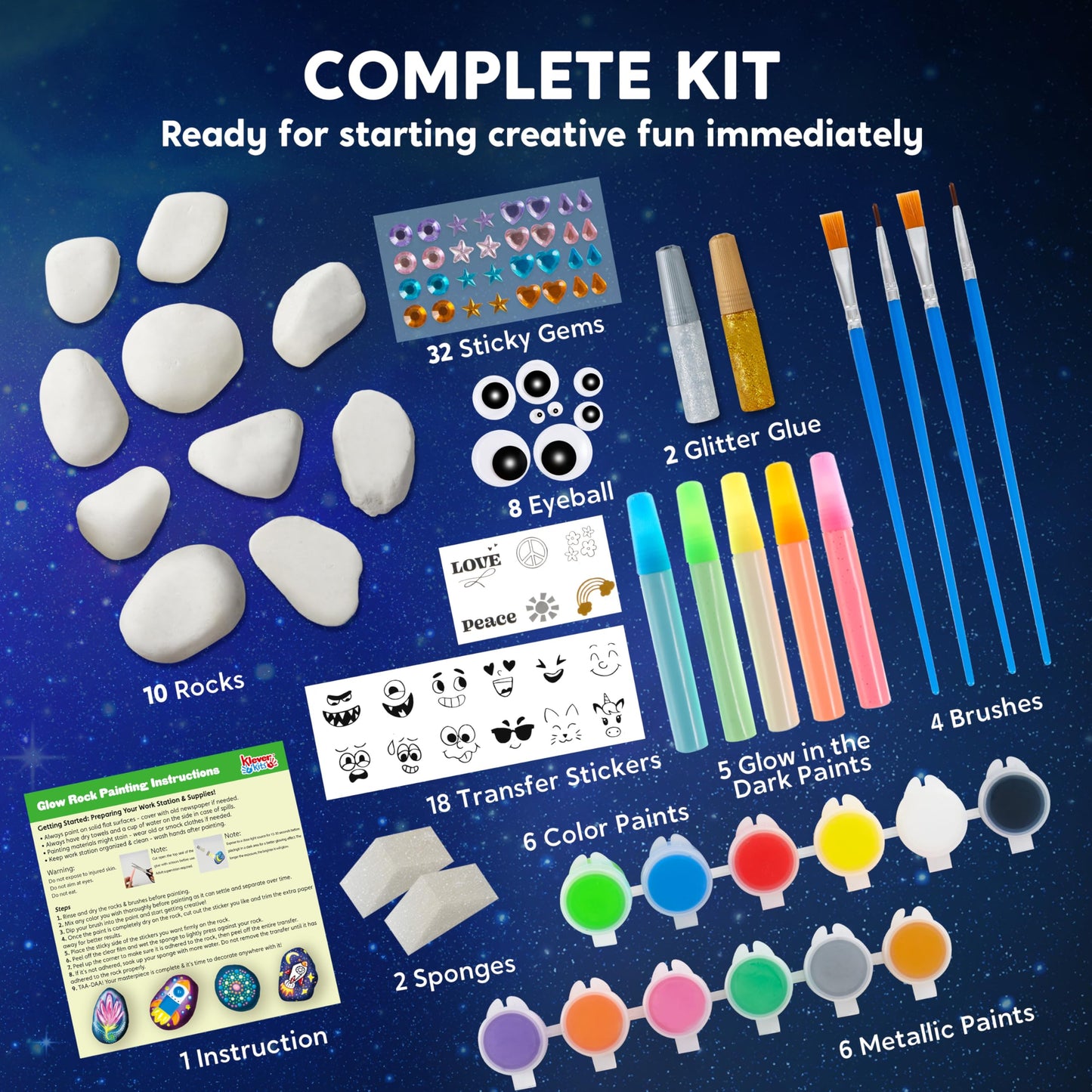 Glow in The Dark Rock Kit
