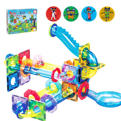 PicassoTiles 108pc 3-in-1 Marble Run Car Race Track Combo Magnetic Tiles PicassoToys Magnet Building Block Educational Construction Toy Playset STEM STEAM Learning Kit Child Brain Development PTG108