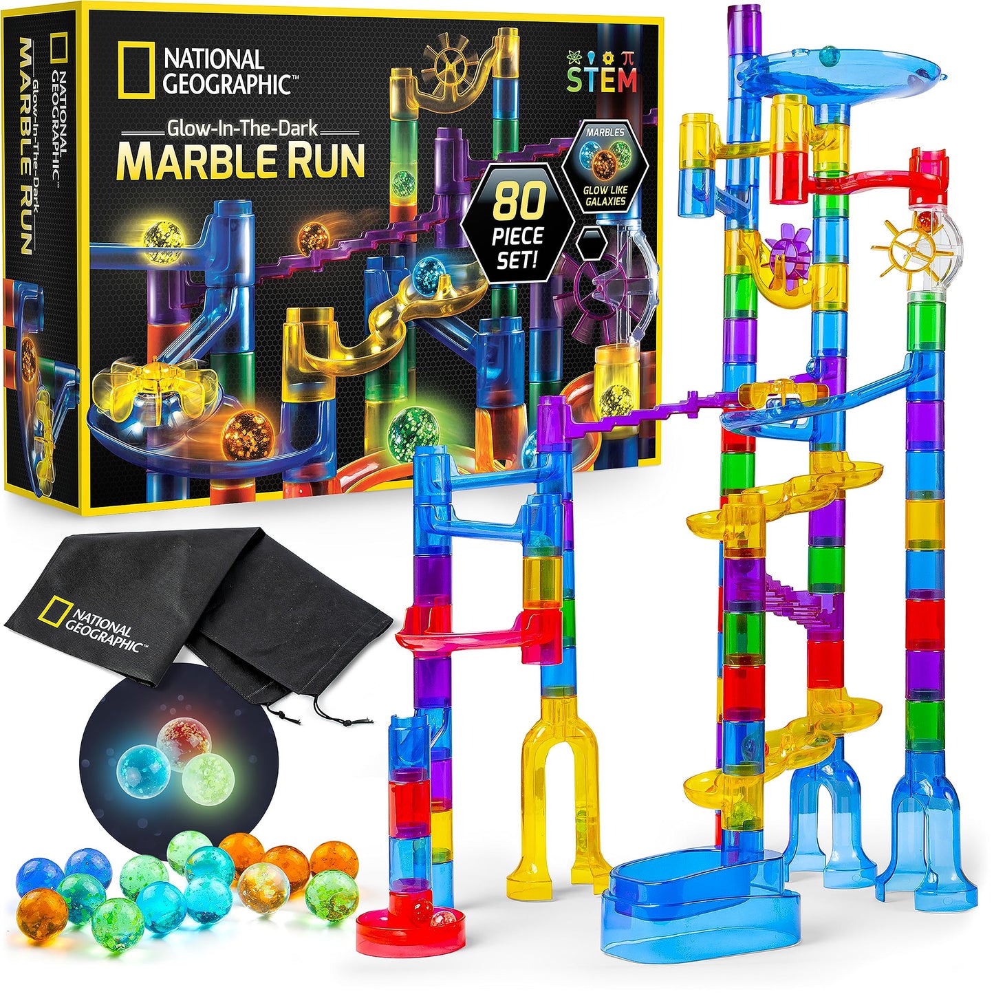 Glowing Marble Run Construction Set