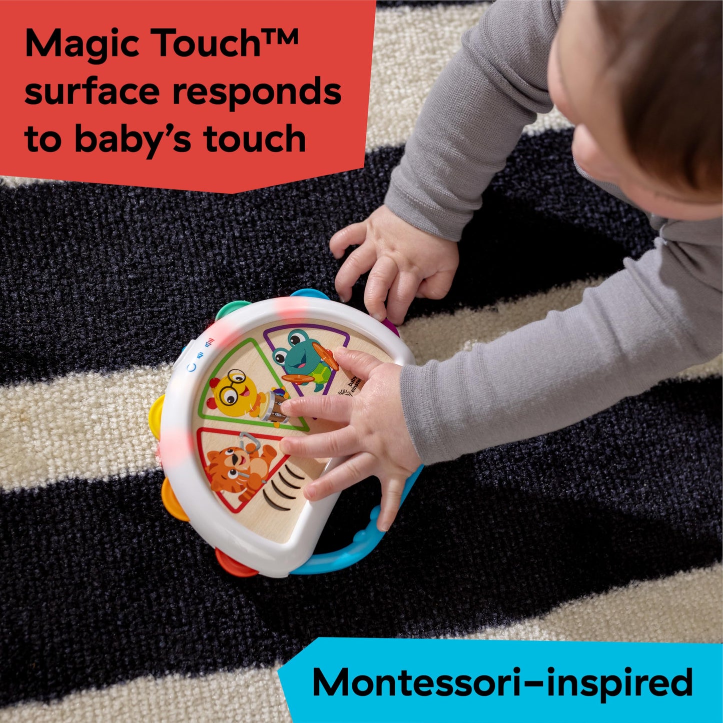 Baby Einstein and Hape Magic Touch Wooden Toy Piano, Montessori Musical Learning Toy for Babies and Toddlers 6mo+