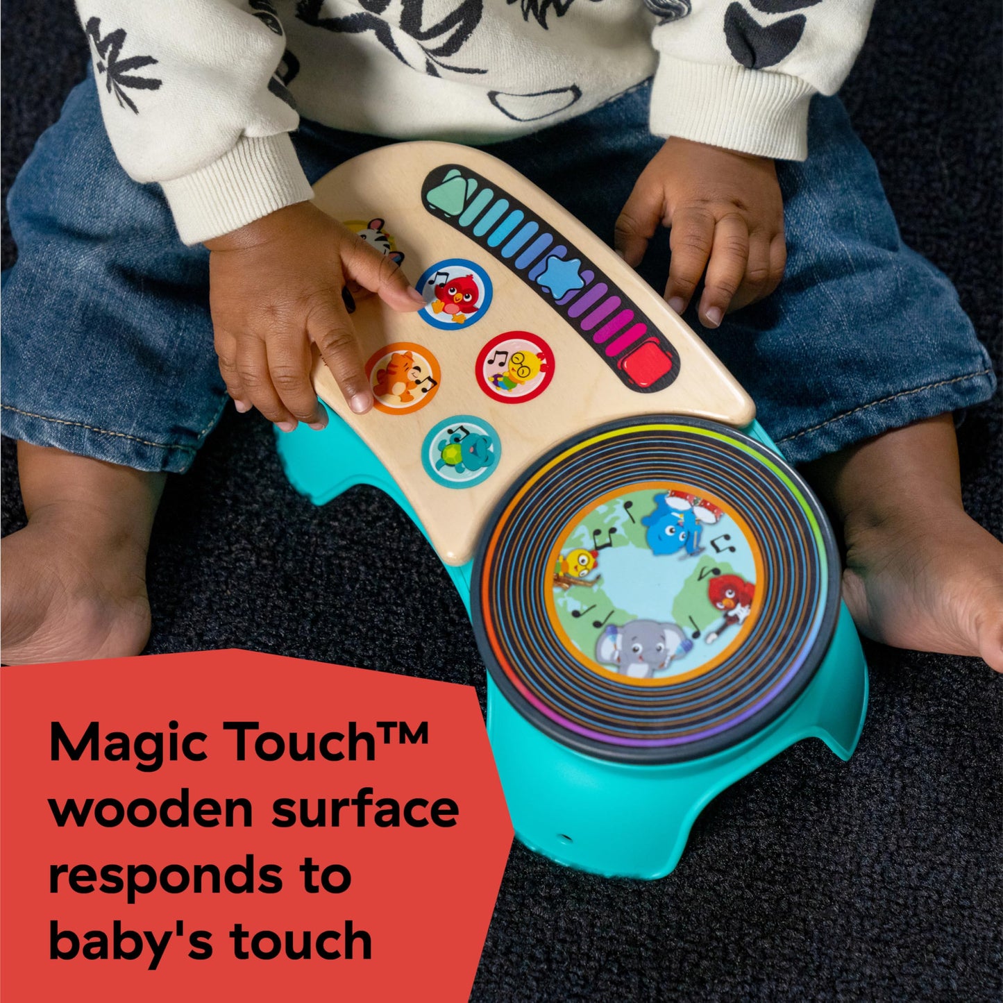 Baby Einstein and Hape Magic Touch Wooden Toy Piano, Montessori Musical Learning Toy for Babies and Toddlers 6mo+