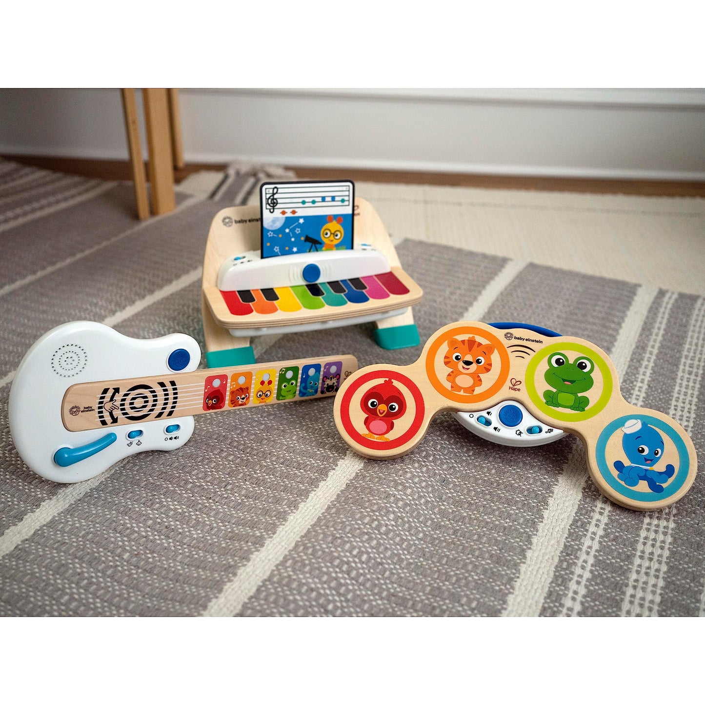 Baby Einstein and Hape Magic Touch Wooden Toy Piano, Montessori Musical Learning Toy for Babies and Toddlers 6mo+