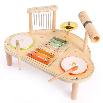 Wooden 7 in 1 kids drum set